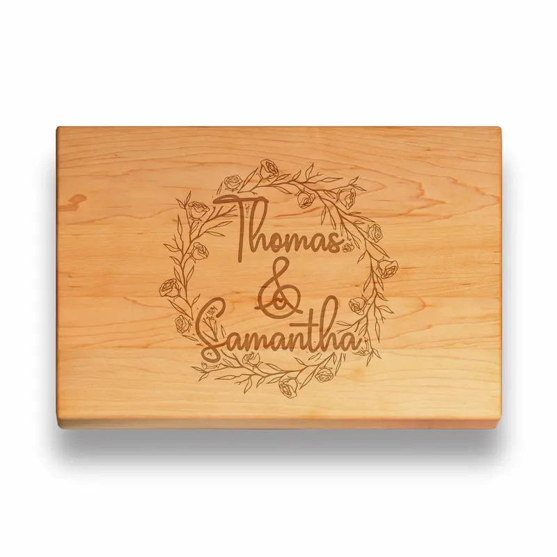Roses Bloom | Personalized Engraved Cutting Board