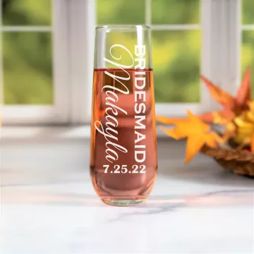 Vertical | Personalized 8.5oz Stemless Champagne Flute