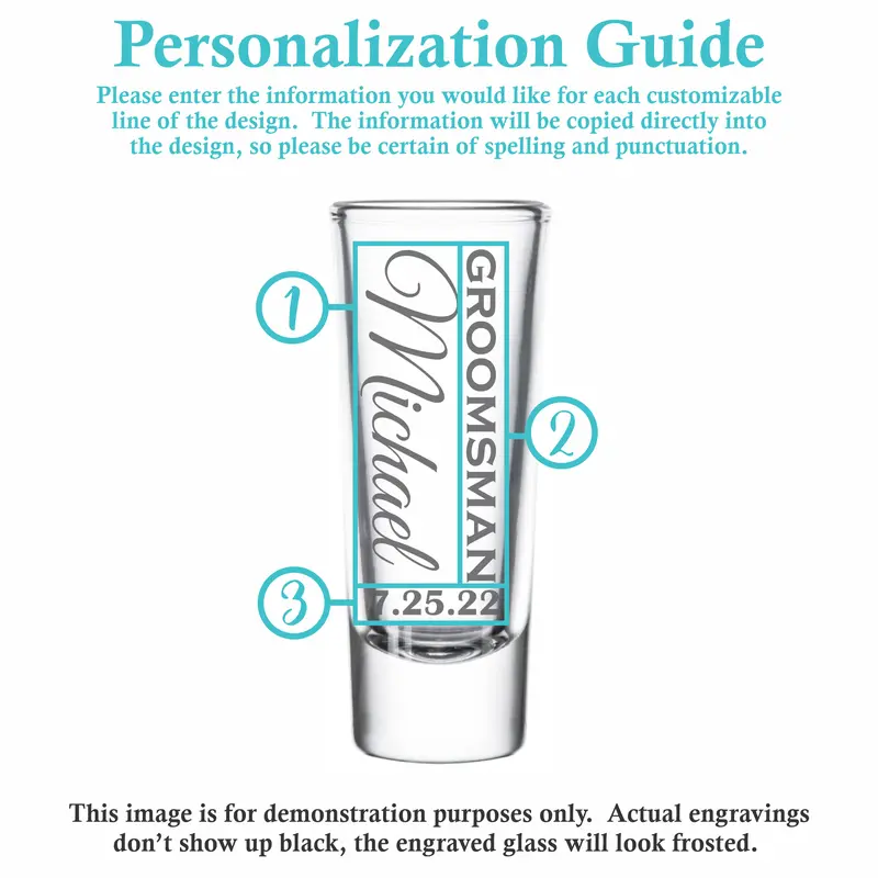 Vertical | Personalized 2oz Tall Shot Glass