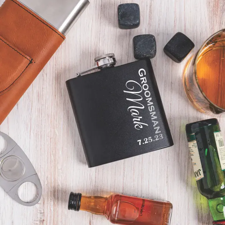 Vertical | Personalized 6oz Flask