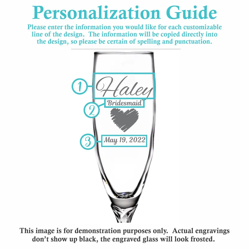 Heart | Personalized 6oz Champagne Flute