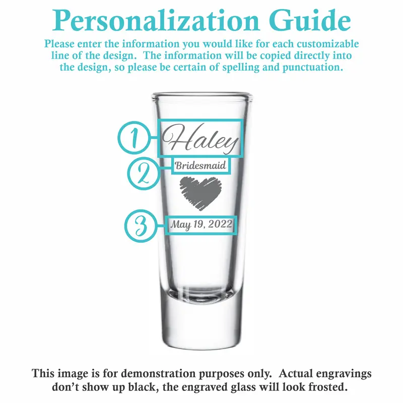 Heart | Personalized 2oz Tall Shot Glass