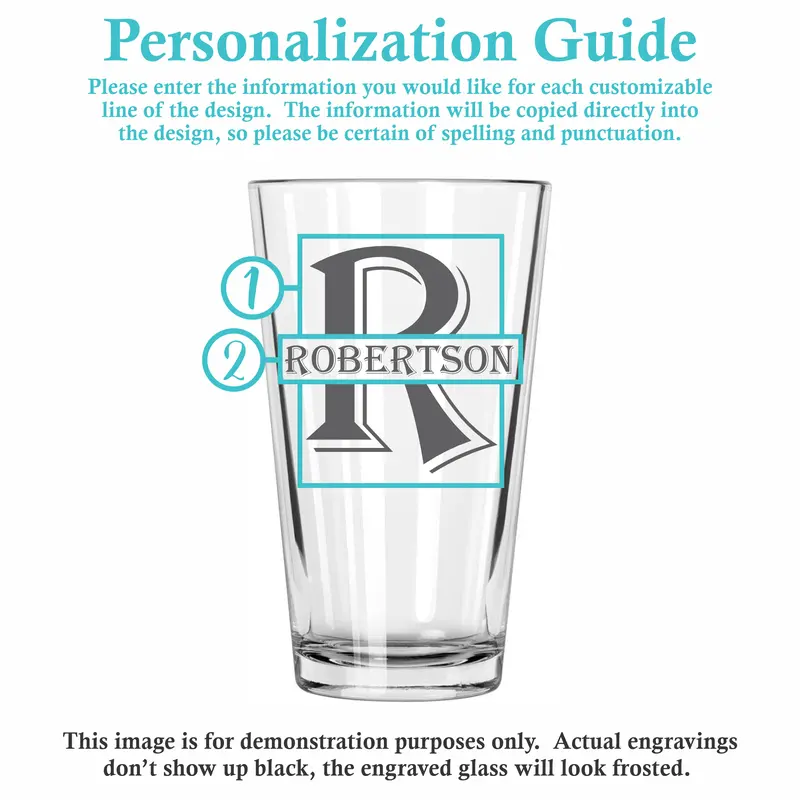 Classic | Personalized 16oz Pint Glass
