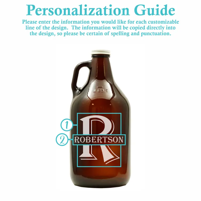Classic | Personalized 64oz Glass Growler