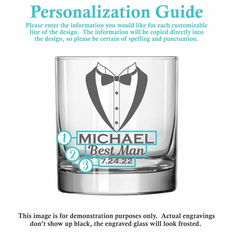Tuxedo | Personalized 11oz Whiskey Glass
