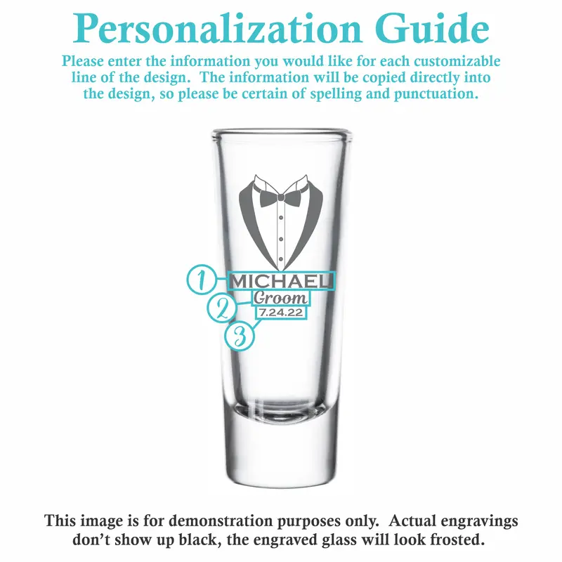 Tuxedo | Personalized 2oz Tall Shot Glass