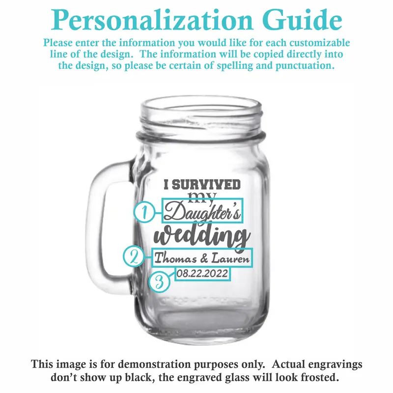 I Survived | Personalized 16oz Mason Jar with Handle