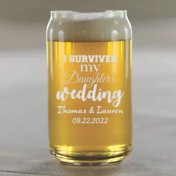 I Survived | Personalized 16oz Beer Can Glass