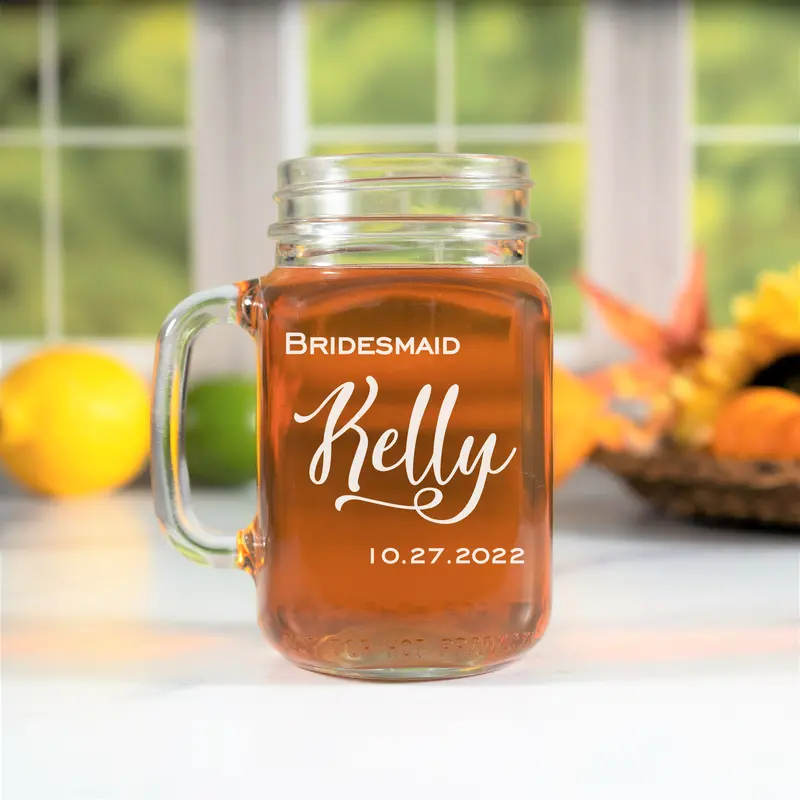 Celebrate | Personalized 16oz Mason Jar with Handle