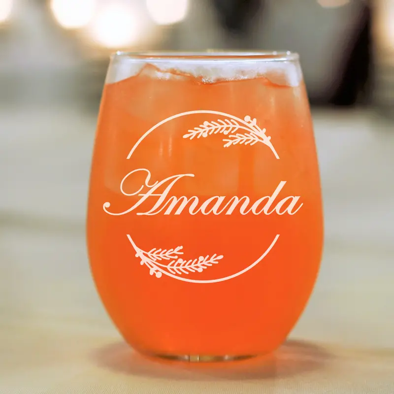 Besties | Personalized 15oz Stemless Wine Glass