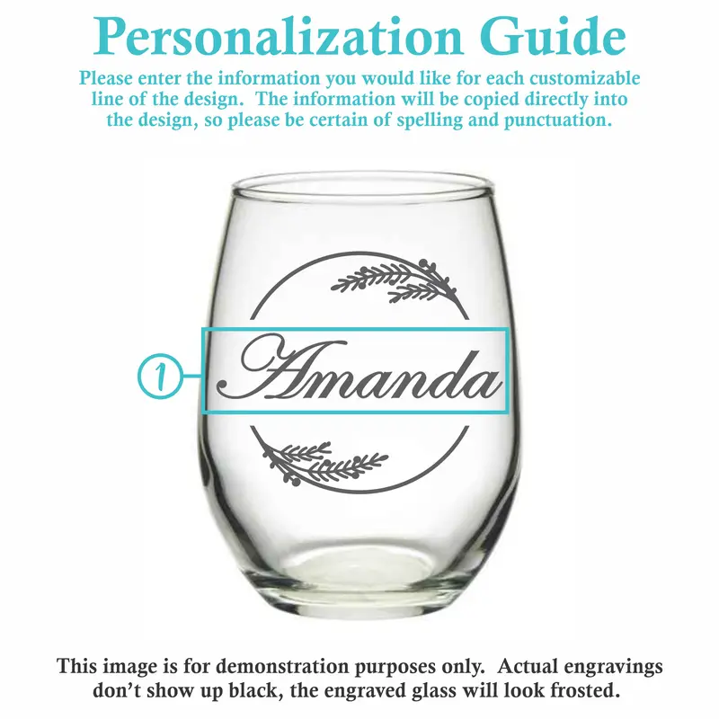 Besties | Personalized 15oz Stemless Wine Glass