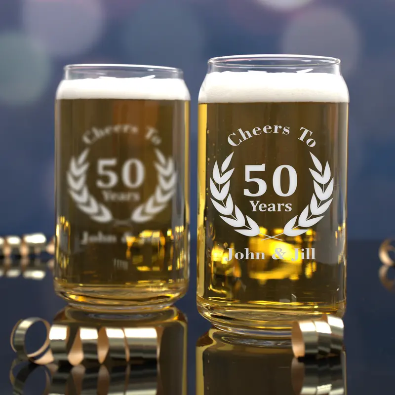 Cheers to Years | Personalized 16oz Beer Can Glass