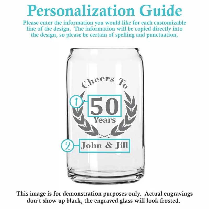 Cheers to Years | Personalized 16oz Beer Can Glass