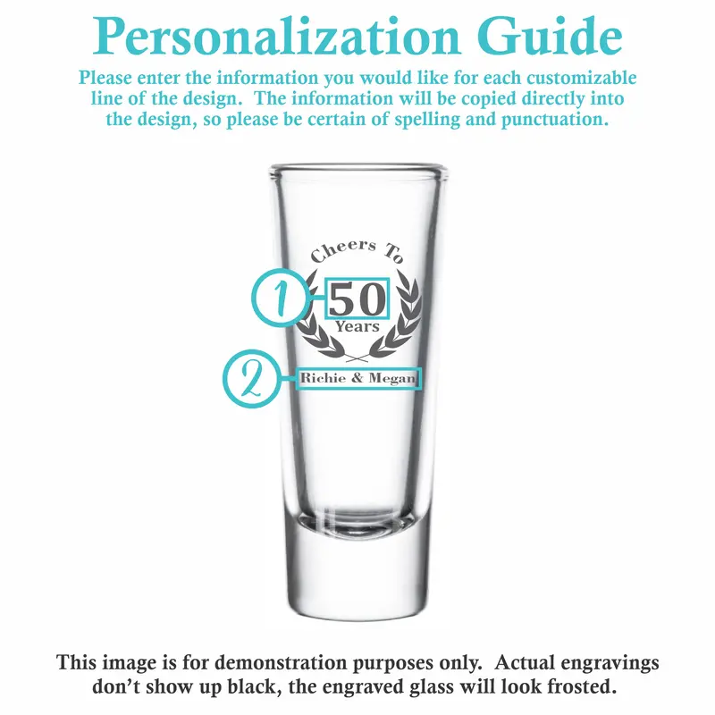 Cheers to Years | Personalized 2oz Tall Shot Glass