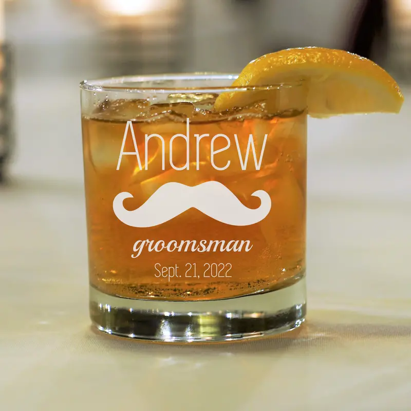 Mustache | Personalized 11oz Whiskey Glass