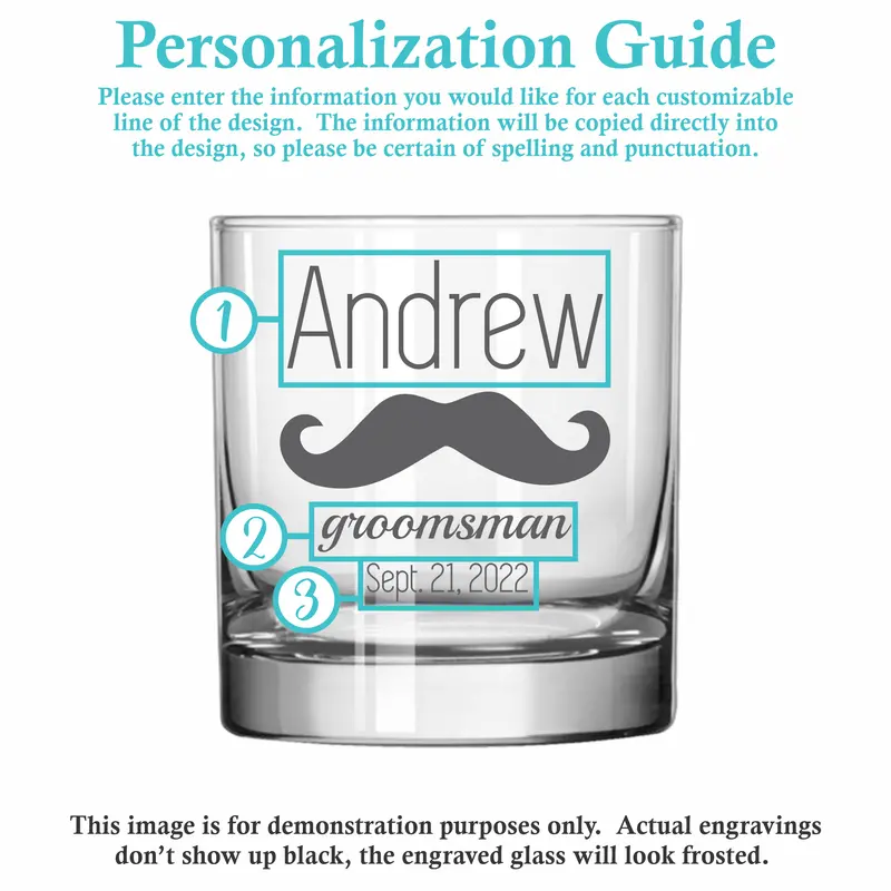 Mustache | Personalized 11oz Whiskey Glass