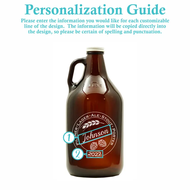 Craft Brew | Personalized 64oz Glass Growler