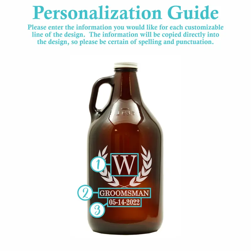 Cheers | Personalized 64oz Glass Growler