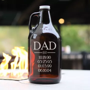 Dad Est | Personalized 64oz Glass Growler