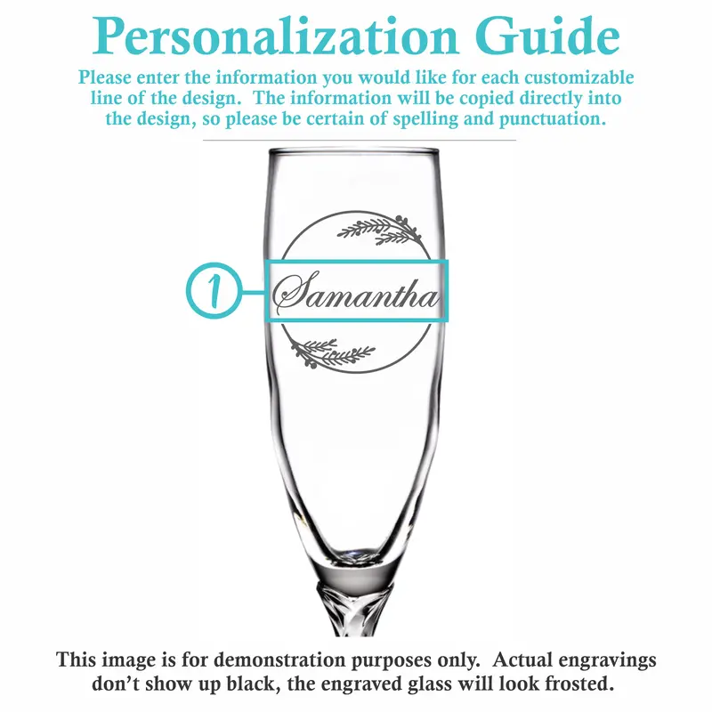 Besties | Personalized 6oz Champagne Flute