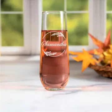 Besties | Personalized 8.5oz Stemless Champagne Flute