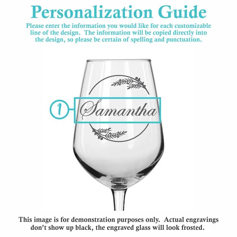 Besties | Personalized 12.5oz Wine Glass