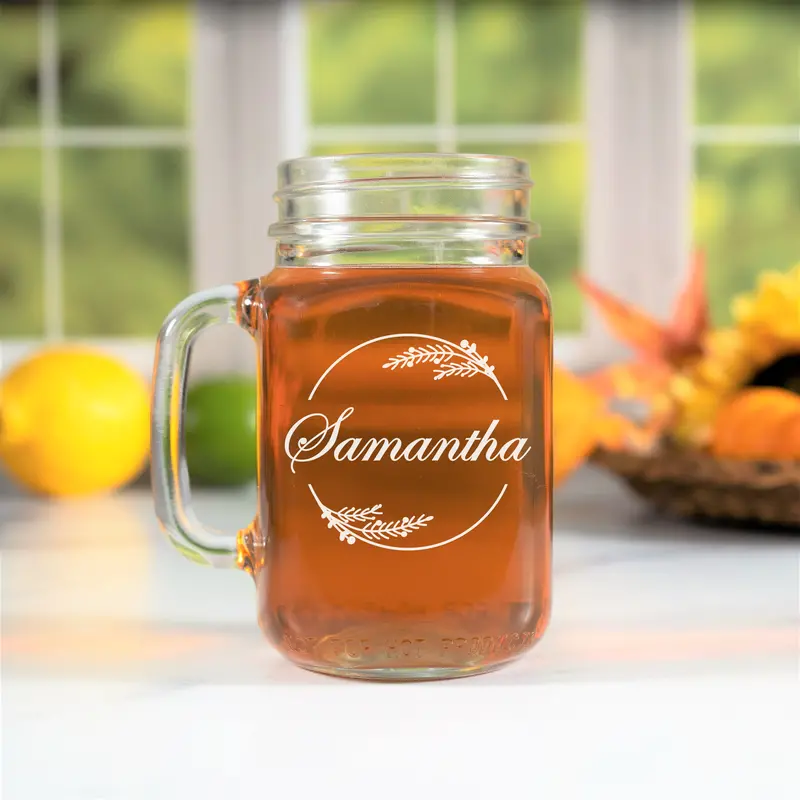 Besties | Personalized 16oz Mason Jar with Handle