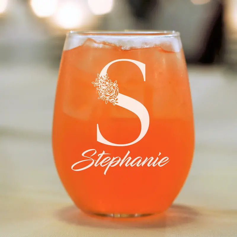 Elegance | Personalized 15oz Stemless Wine Glass