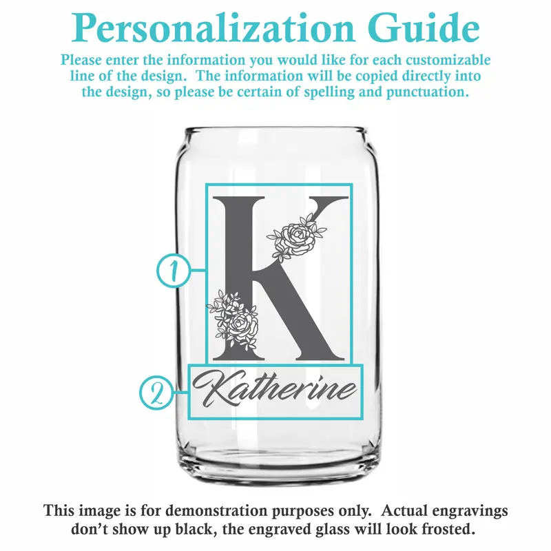 Elegance | Personalized 16oz Beer Can Glass