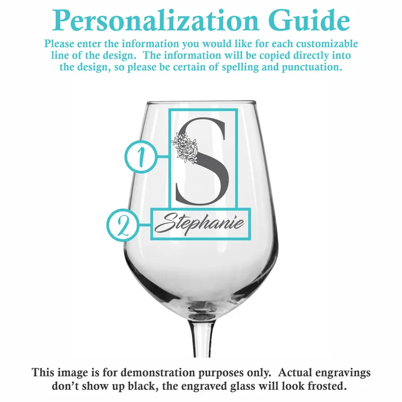Elegance | Personalized 12.5oz Wine Glass
