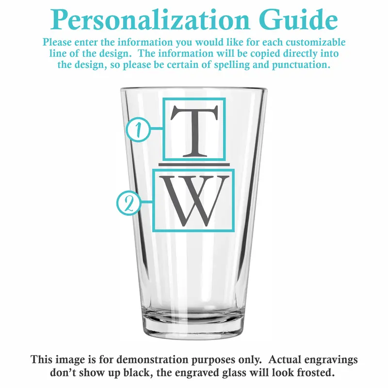 Stacked | Personalized 16oz Pint Glass