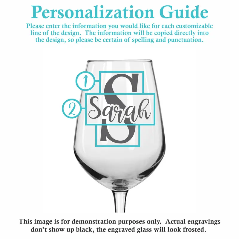 Magical Monogram | Personalized 12.5oz Wine Glass