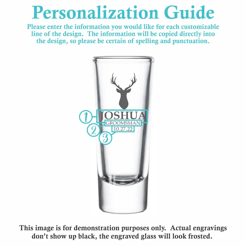 Buck | Personalized 2oz Tall Shot Glass