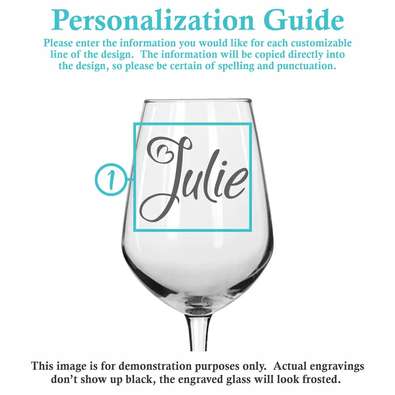 A Little Love | Personalized 12.5oz Wine Glass