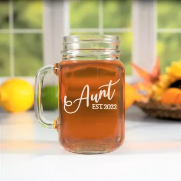 Family Ties | Personalized 16oz Mason Jar with Handle