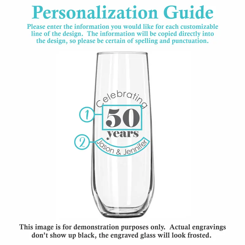 Celebrate With Us | Personalized 8.5oz Stemless Champagne Flute