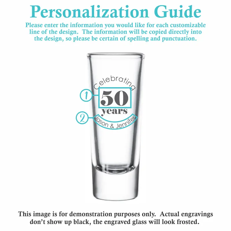 Celebrate With Us | Personalized 2oz Tall Shot Glass
