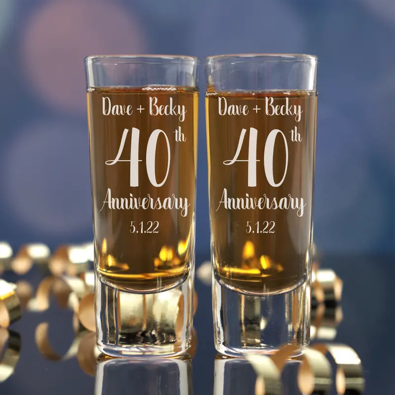 Angelic Anniversary | Personalized 2oz Tall Shot Glass