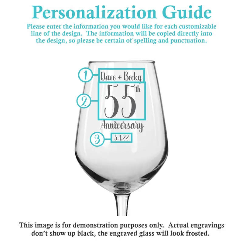 Angelic Anniversary | Personalized 12.5oz Wine Glass