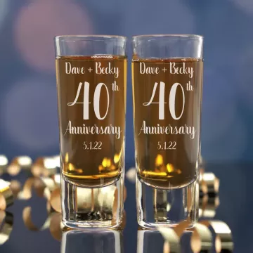 Angelic Anniversary | Personalized 2oz Tall Shot Glass