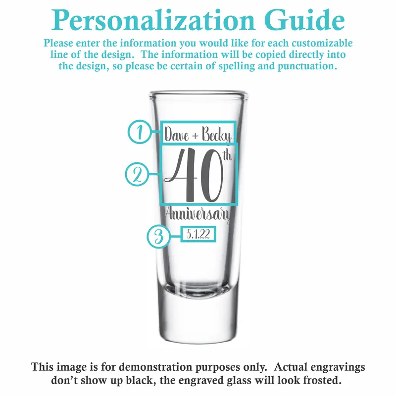 Angelic Anniversary | Personalized 2oz Tall Shot Glass