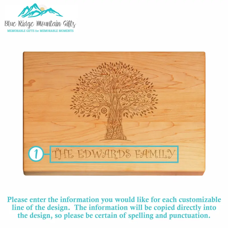 Family Tree | Personalized Engraved Cutting Board