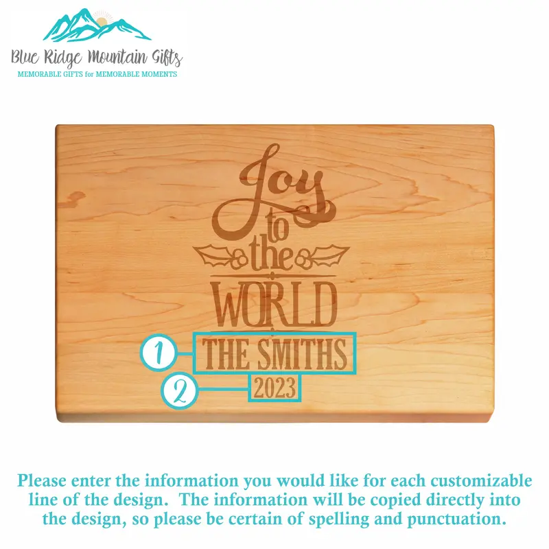 Joy To The World | Personalized Engraved Cutting Board