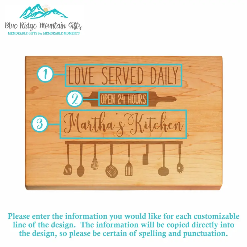 Mom's Kitchen | Personalized Engraved Cutting Board
