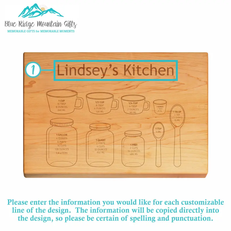 Kitchen Conversions | Personalized Engraved Cutting Board