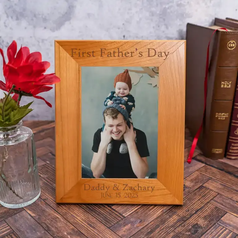 Father's Day | Personalized Engraved Wood Picture Frame