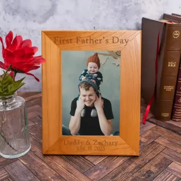 Father's Day | Personalized Engraved Wood Picture Frame