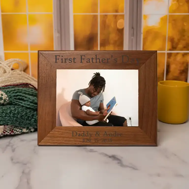 Father's Day | Personalized Engraved Wood Picture Frame