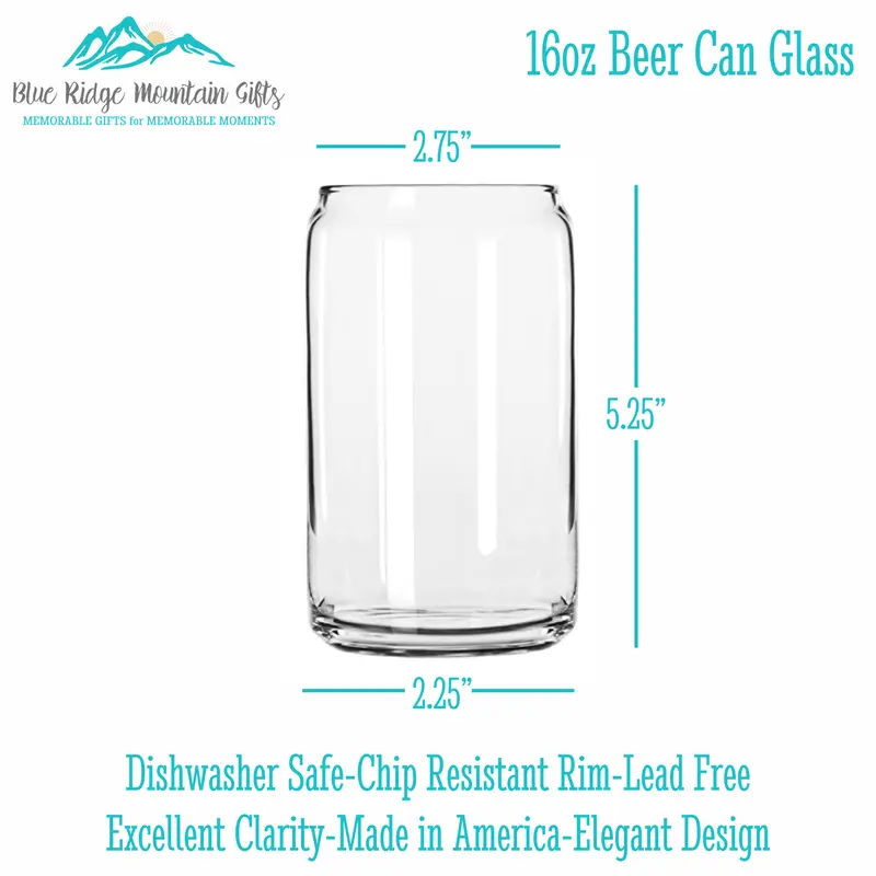 Handwritten | Personalized 16oz Beer Can Glass