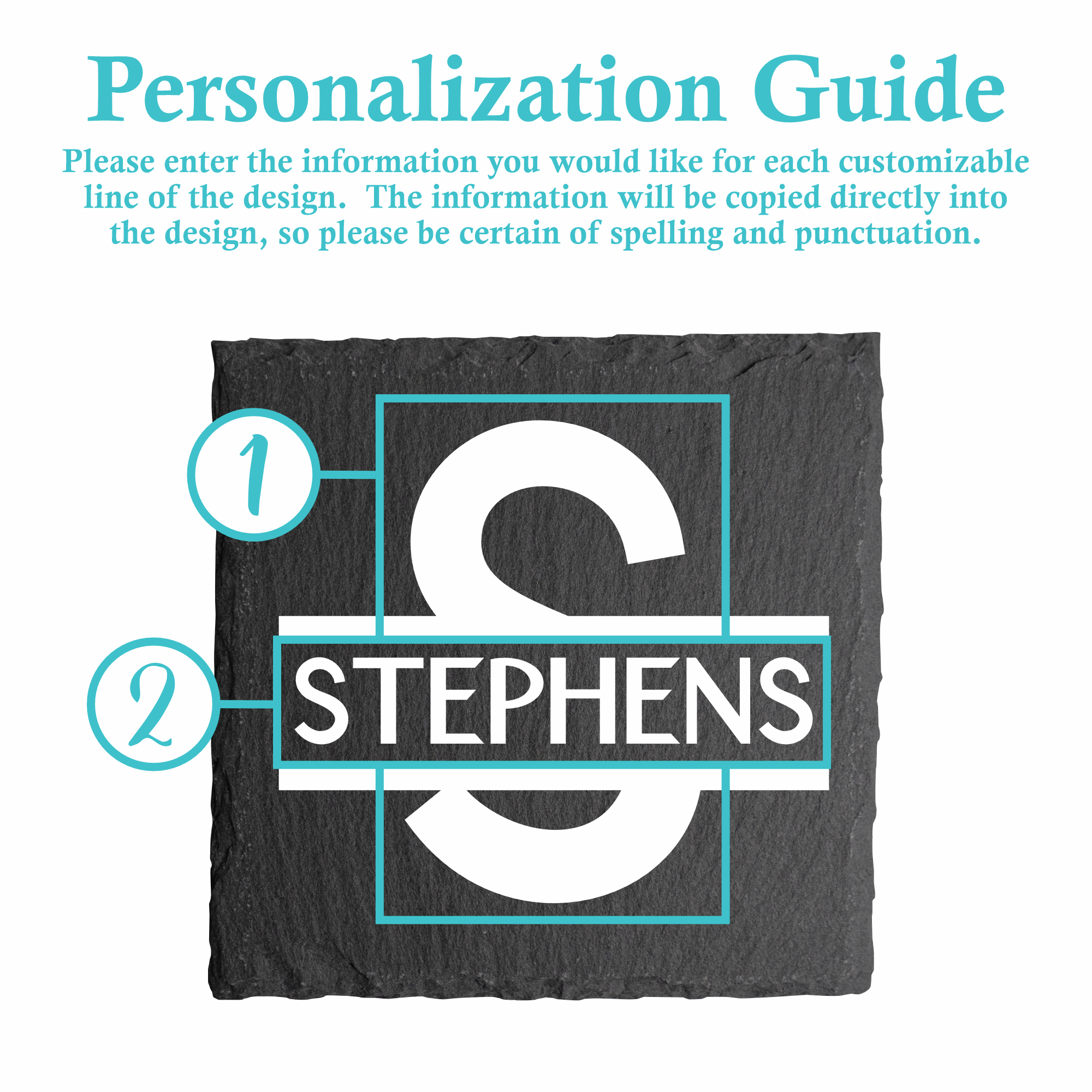 Split Monogram | Personalized Coaster